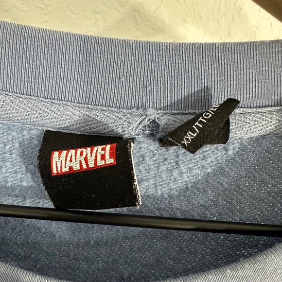 Marvel Spiderman Graphic Print Crewneck Pullover Sweatshirt Blue XXL Casual - Picture 5 of 8